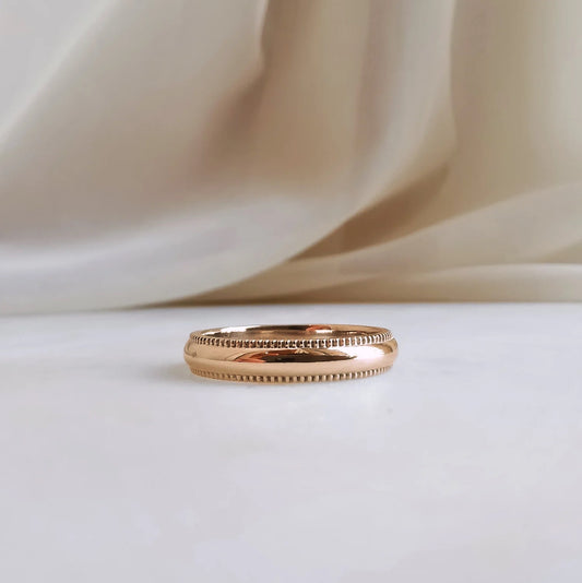 18K The Belmont Milgrain Band (4mm)