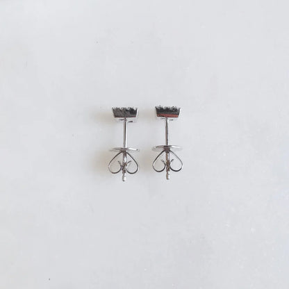 18K Prairie Princess Cut Pink Sapphire and Diamond Earrings