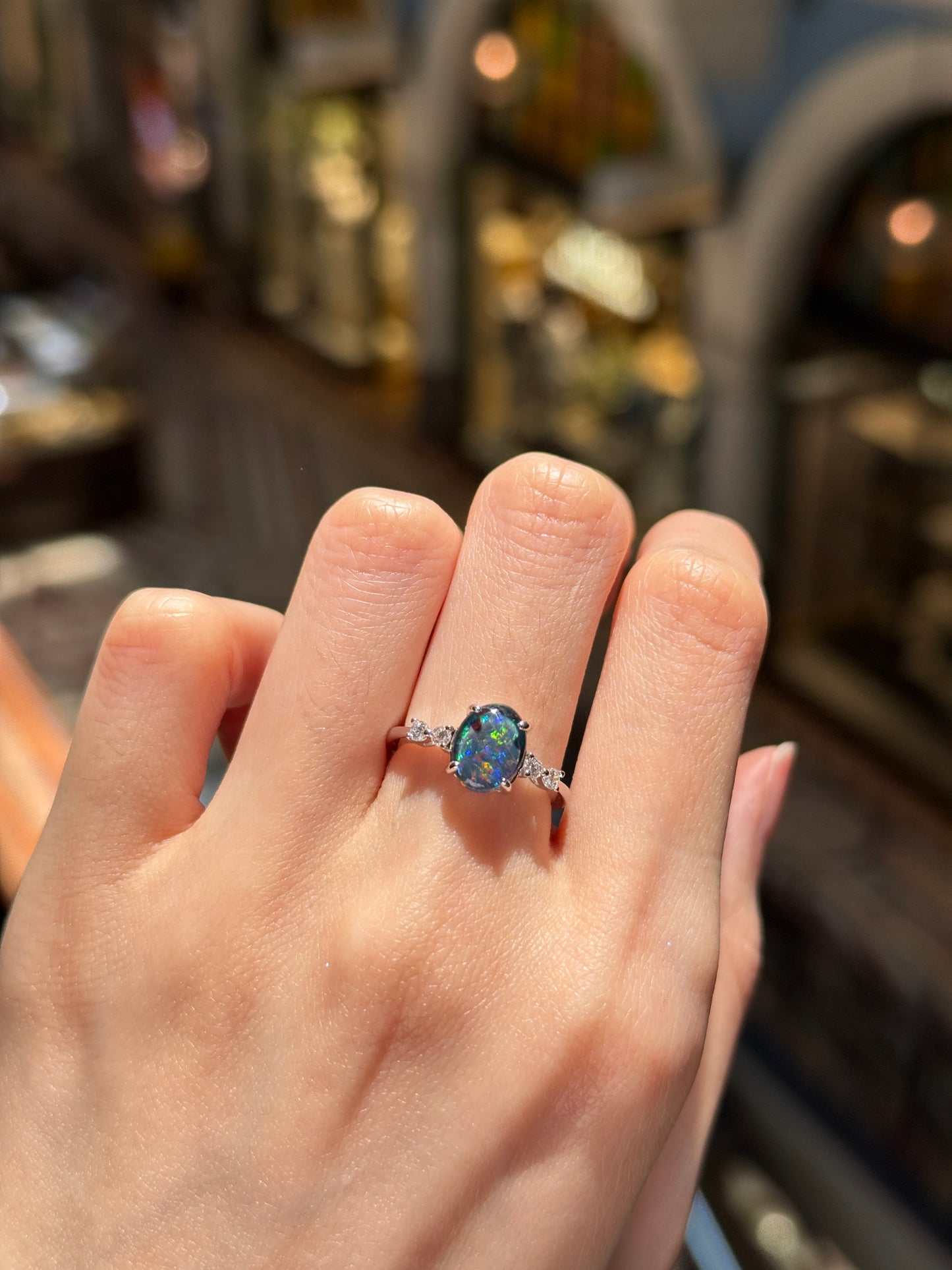 Sterling Silver Olene Triplet Opal Ring