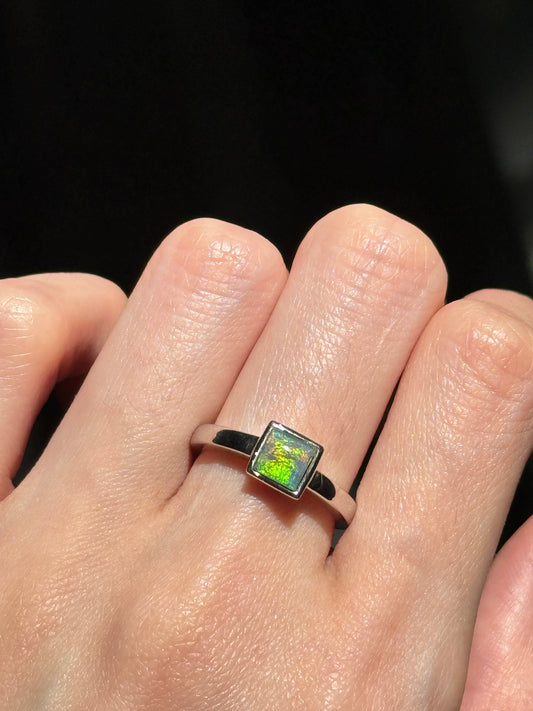 Sterling Silver Princess Triplet Opal Ring