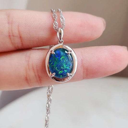 Sterling Silver Grace Triplet Opal Pendant