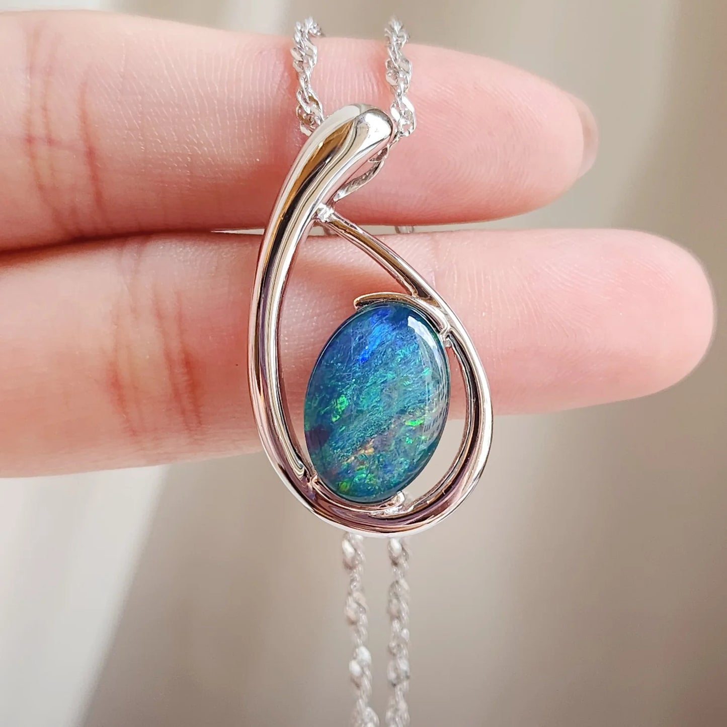 Sterling Silver Olivia Triplet Opal Pendant