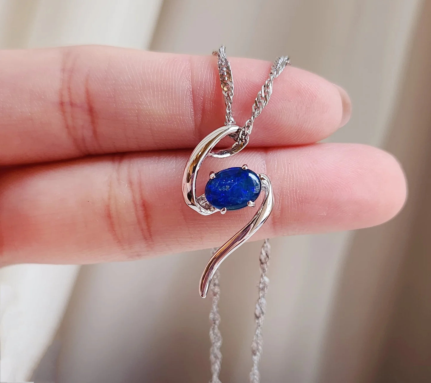 Sterling Silver Flash Triplet Opal Pendant