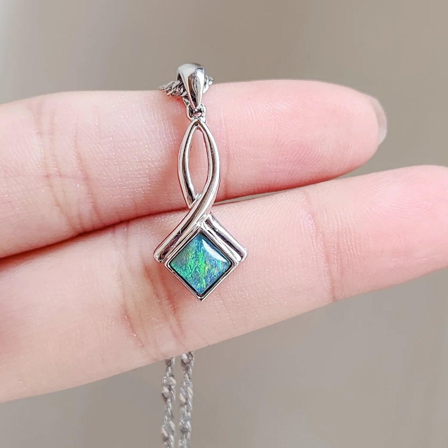 Sterling Silver Reagan Triplet Opal Pendant