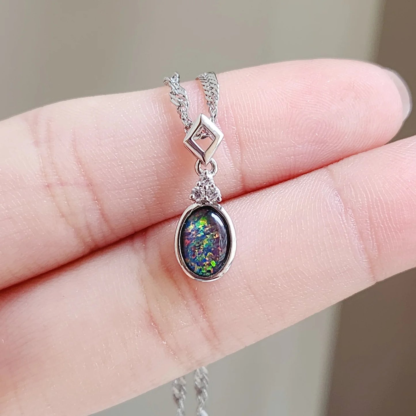 Sterling Silver Ben Triplet Opal Pendant