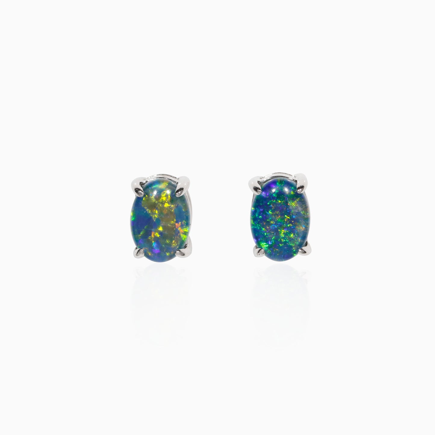 Sterling Silver Triplet Opal Earrings (Mini)