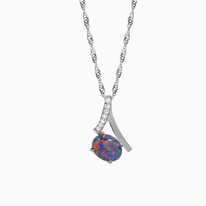 Sterling Silver Ribbon Triplet Opal Pendant