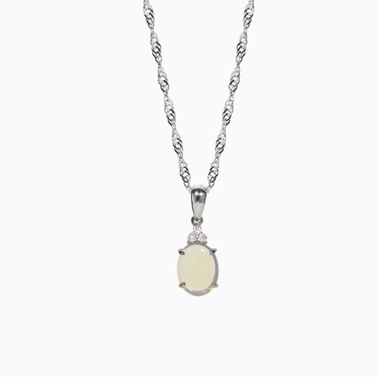 Sterling Silver Cassidy Solid White Opal Pendant