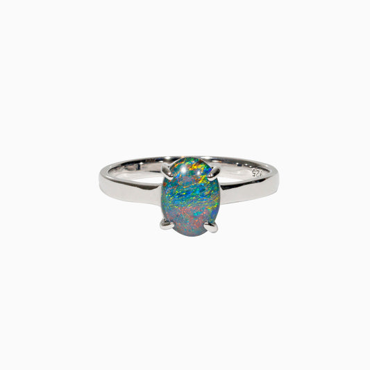 Sterling Silver Clara Triplet Opal Ring