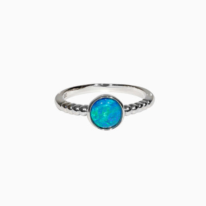 Sterling Silver Darla Triplet Opal Beaded Ring