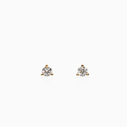 18K Mini Round Diamond Stud Earring